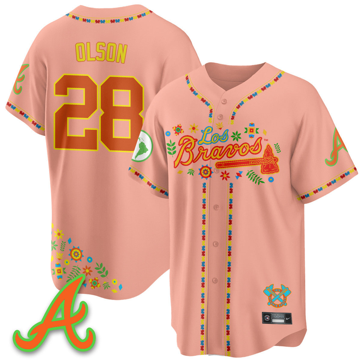 Men's Atlanta Braves 2025 "Los Bravos" Jersey - All Stitched