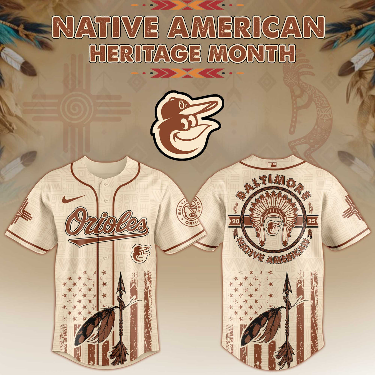 Baltimore Orioles Native American Heritage Month Jersey