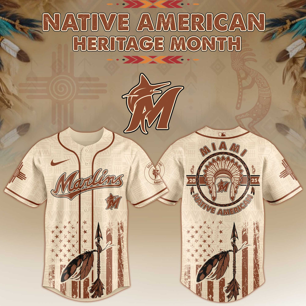Miami Marlins Native American Heritage Month Jersey