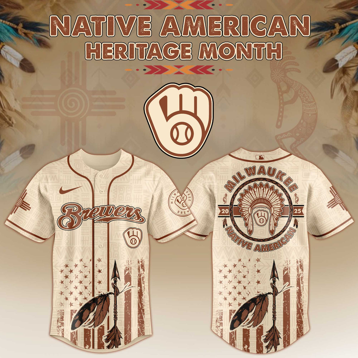 Milwaukee Brewers Native American Heritage Month Jersey