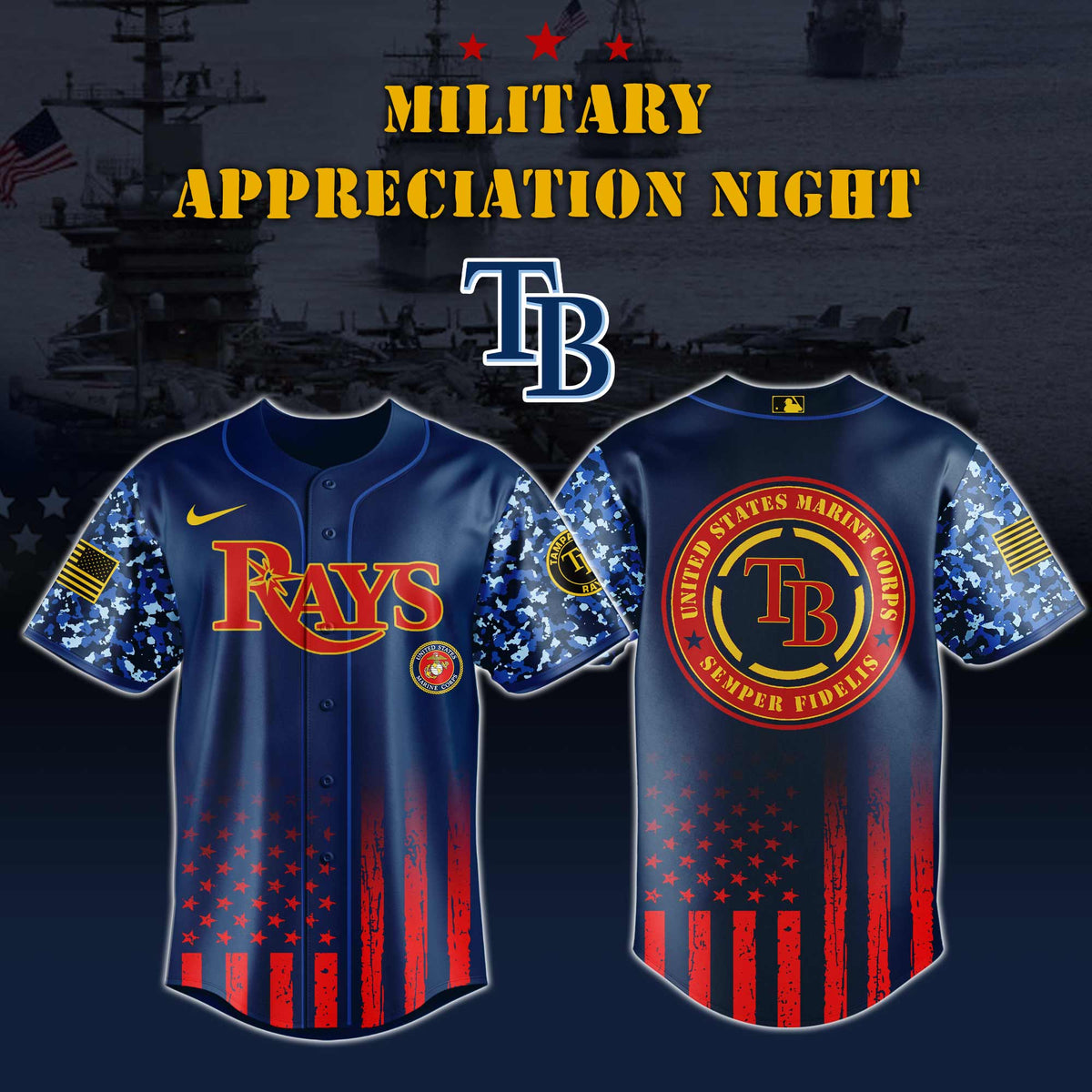 Tampa Bay Rays Marine Corps Military Appreciation Night Jersey