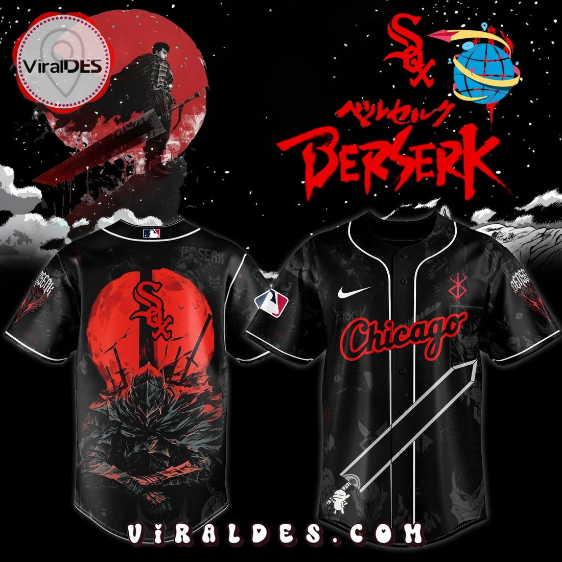 Chicago White Sox x Berserk Limited Edition Baseball Jersey