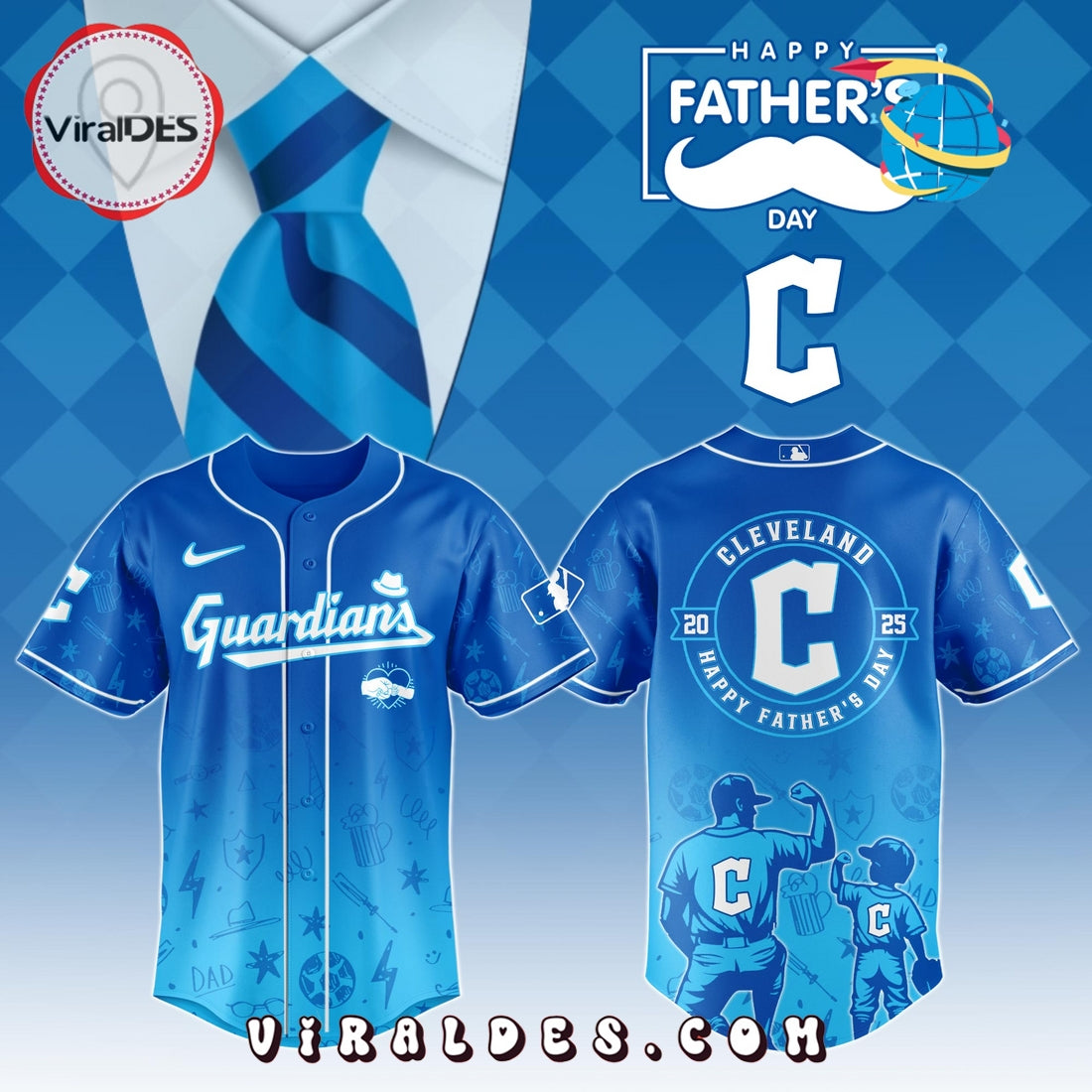 Cleveland Guardians Father's Day Baseball Jersey