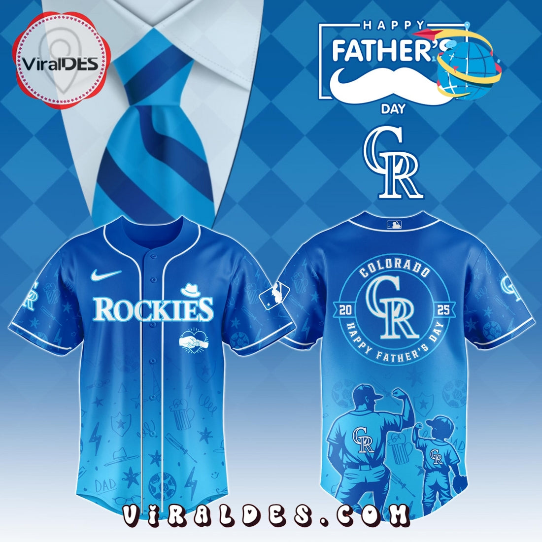 Colorado Rockies Father's Day Baseball Jersey
