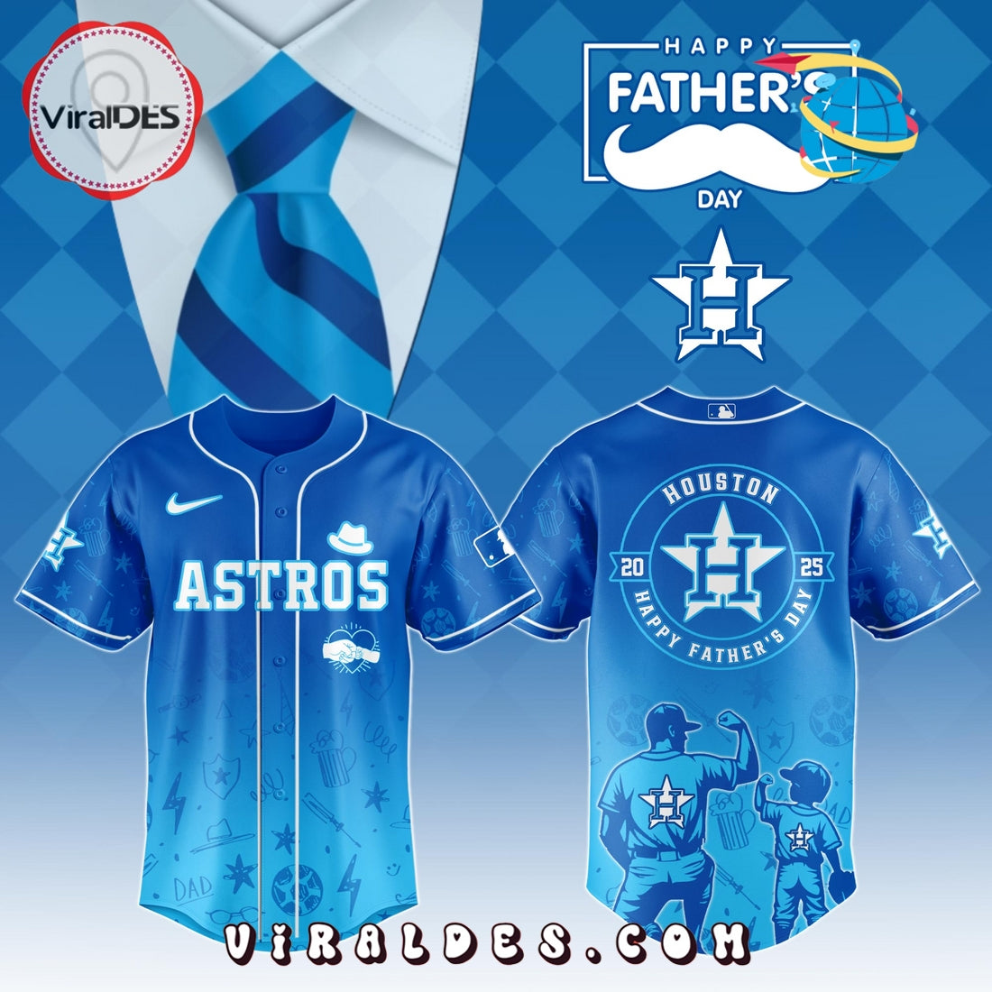 Houston Astros Father's Day Baseball Jersey