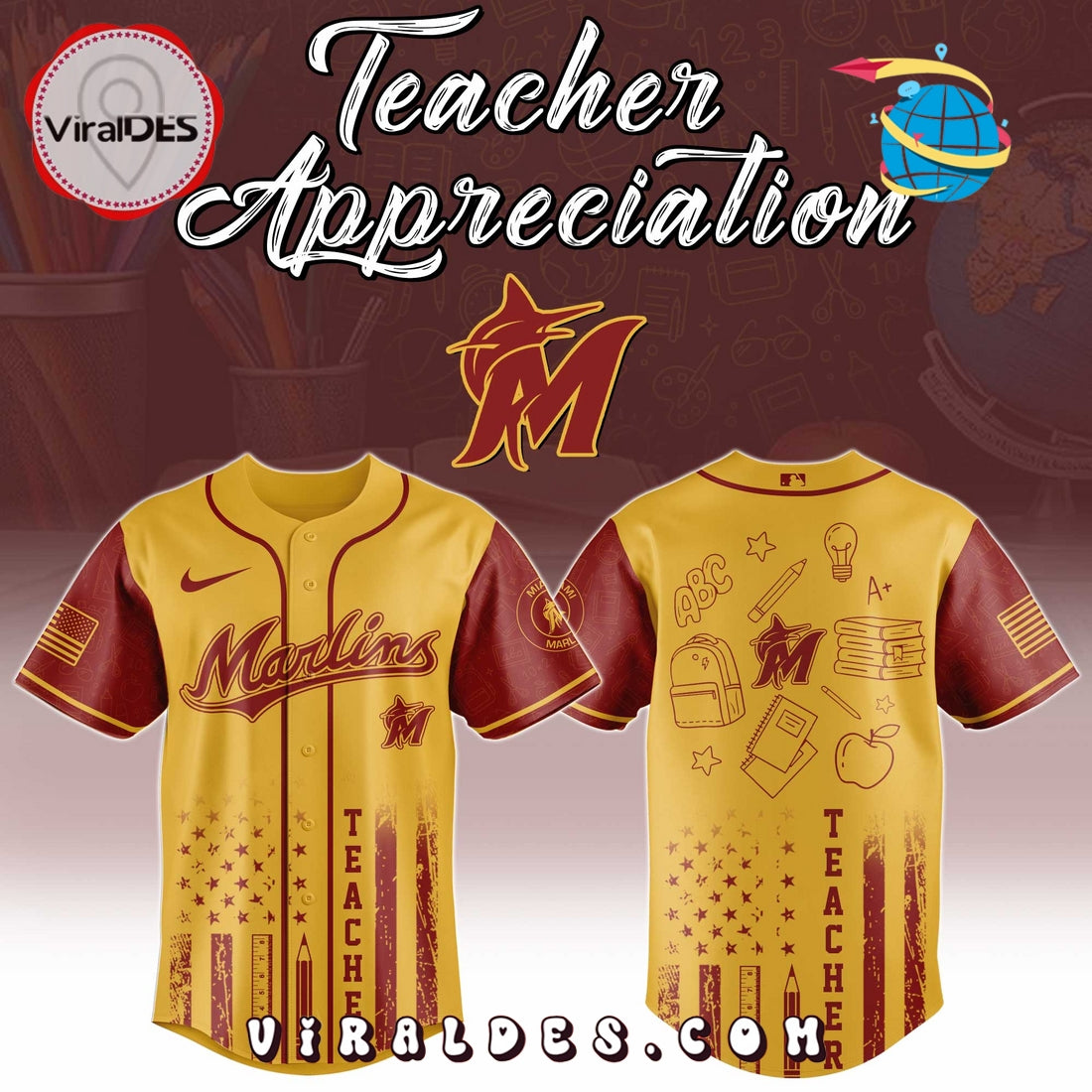 Miami Marlins MLB x Teacher Appreciation Day Jersey