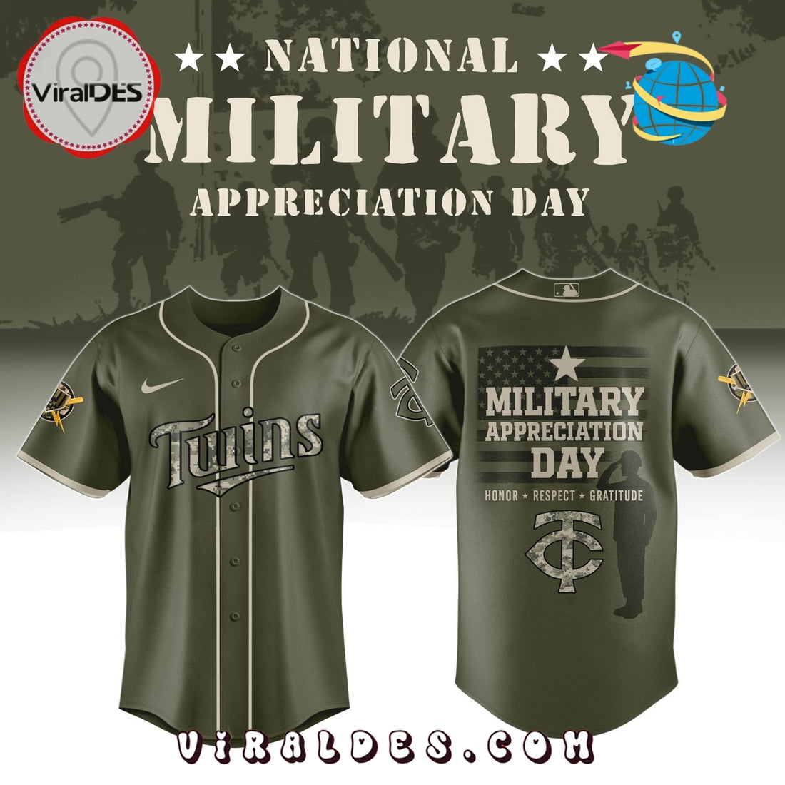 Minnesota Twins MLB Military Appreciation Day Baseball Jersey